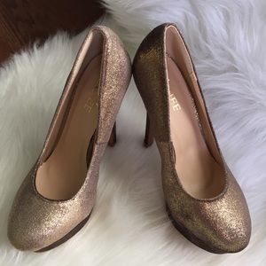 RANEE  SHIMMERY CHAMPAGNE STILETTO PUMPS